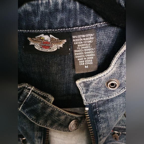 Harley Davidson Women's M Vintage Jean Jacket - Picture 6 of 6